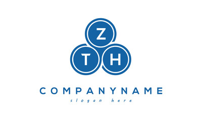 Fototapeta na wymiar ZTH three letters creative circle logo design with blue