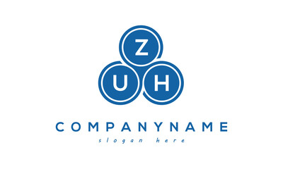 Fototapeta na wymiar ZUH three letters creative circle logo design with blue