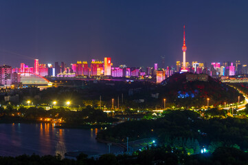 Wuhan city skyline scenery in Hubei, China