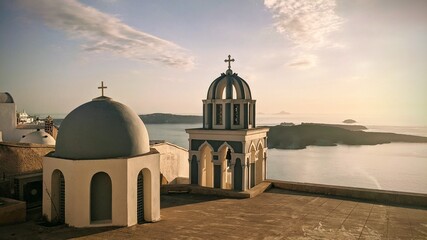 Fototapeta na wymiar Church in Fira Santorini