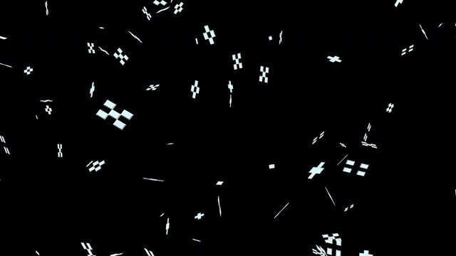 8 bit pixel art with falling snow. Loop 20-seconds. and Luma mask