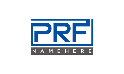 PRF Letters Logo With Rectangle Logo Vector