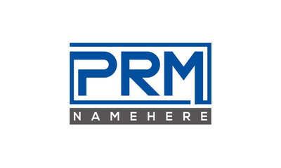 PRM Letters Logo With Rectangle Logo Vector