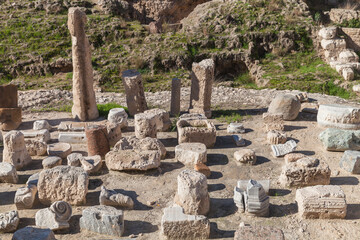Alexandria, Egypt. Ruined ancient pillars