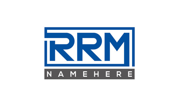 RRM Letters Logo With Rectangle Logo Vector