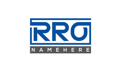 RRO Letters Logo With Rectangle Logo Vector