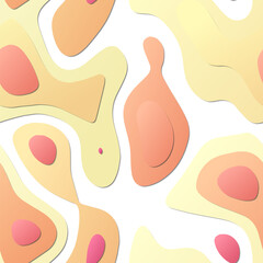 Colorful abstract layers in a papercut style background. Vibrant 3D topography shapes. Superb vector illustration for banners, posters, brochures, templates, or flyers.