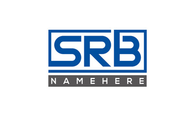 SRB Letters Logo With Rectangle Logo Vector