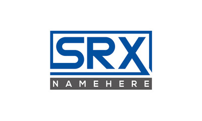 SRX Letters Logo With Rectangle Logo Vector