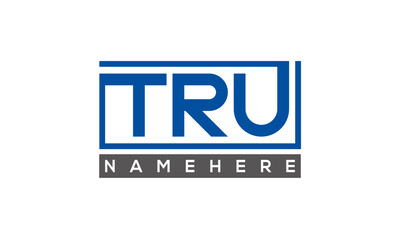 TRU Letters Logo With Rectangle Logo Vector