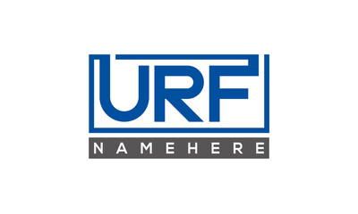 URF Letters Logo With Rectangle Logo Vector