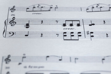 close up of musical notes