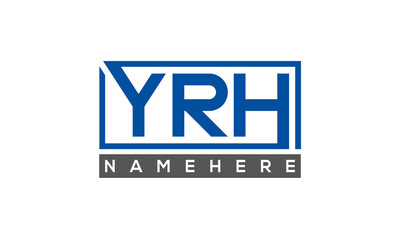 YRH Letters Logo With Rectangle Logo Vector