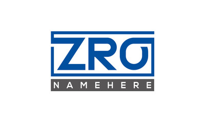 ZRO Letters Logo With Rectangle Logo Vector