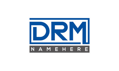 DRM Letters Logo With Rectangle Logo Vector