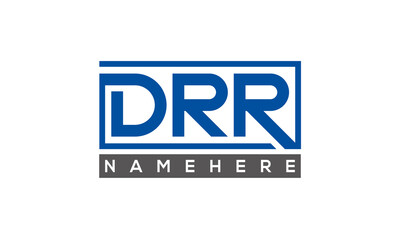 DRR Letters Logo With Rectangle Logo Vector