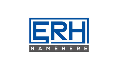 ERH Letters Logo With Rectangle Logo Vector