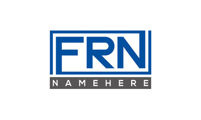 FRN Letters Logo With Rectangle Logo Vector