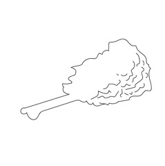 Hand drawn chicken leg sketch symbol. Vector fried element in trendy style.