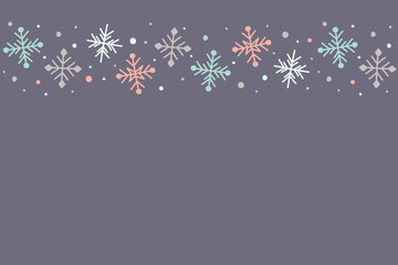 Fototapeta na wymiar Christmas background with hand drawn snowflakes. Vector