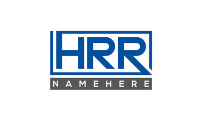 HRR Letters Logo With Rectangle Logo Vector