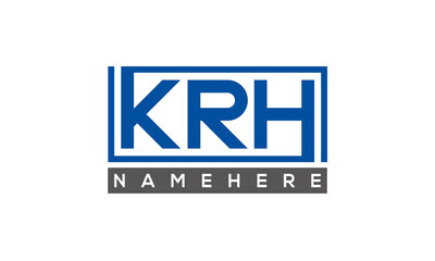 KRH Letters Logo With Rectangle Logo Vector