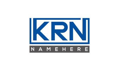 KRN Letters Logo With Rectangle Logo Vector