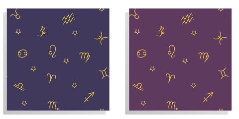 Zodiac sign patterns, wallpaper texture, web page background, packaging