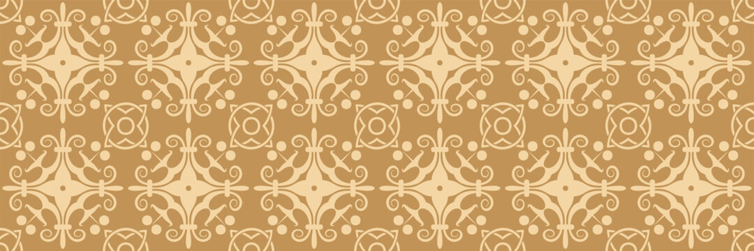 Vintage background image with of gold ornament in ethnic style for your design. Seamless background for wallpaper, textures. Vector illustration.