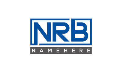 NRB Letters Logo With Rectangle Logo Vector