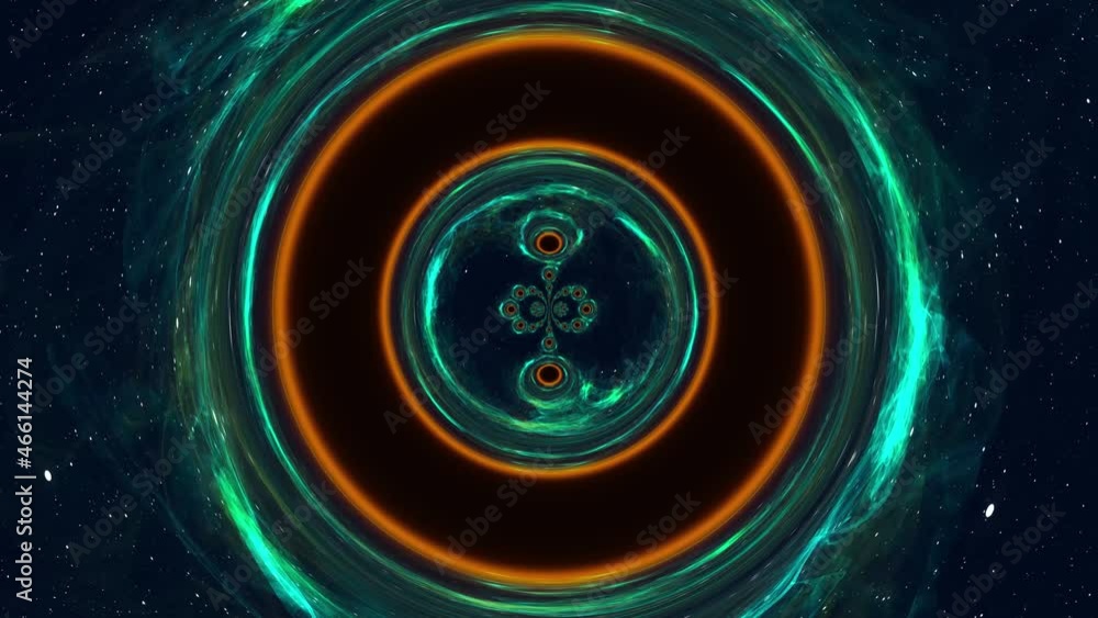Poster oval 3d render figures with varying dimensions and whirlpool of spiral connections. digital futurist
