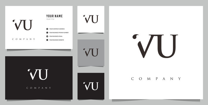 initial VU logo and business card