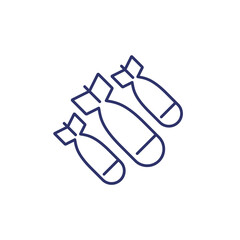bombs or bombing line icon on white