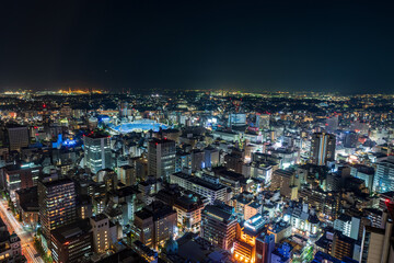 Fototapeta na wymiar Night view at Yokohama urban area