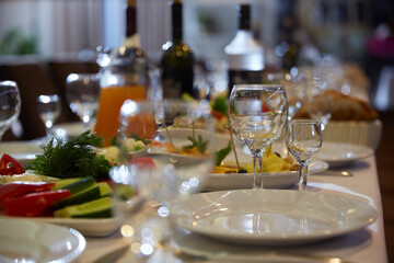 beautifully preserved table in the restaurant