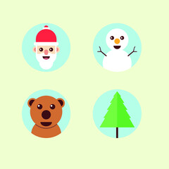 set of christmas icons