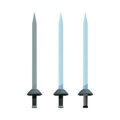 Set of swords isolated on white background. Swords in flat style. Vector illustration