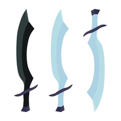 Set of swords isolated on white background. Swords in flat style. Vector illustration