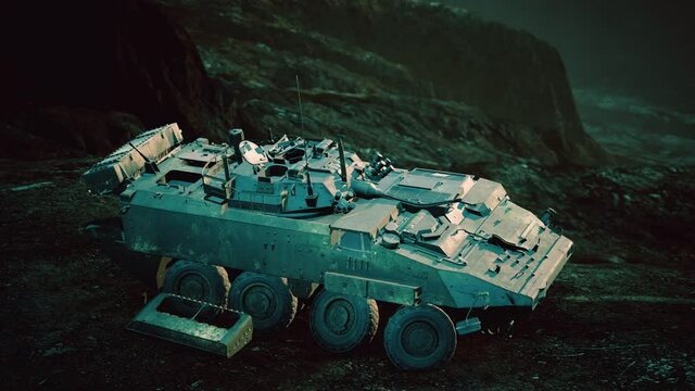 old military vehicle in Afghanistan mountains