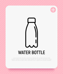 Water bottle thin line icon. Promotional product. Modern vector illustration.