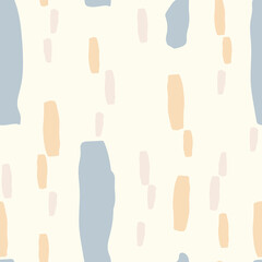 A pattern of abstract indeterminate figures, on a milky background.For fabrics, for printing brochures, posters, parties, vintage textile design, postcards, packaging.