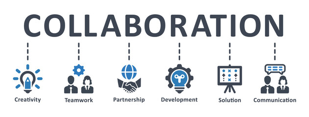 Collaboration icon - vector illustration . Cooperation, Team, Partnership, infographic, template, presentation, concept, banner, pictogram, icon set, icons .