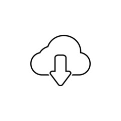 cloud download icon, cloud vector,  download illustration