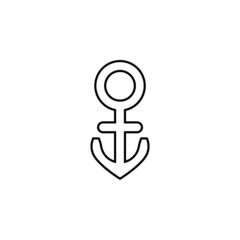 anchor icon, sea vector, metal illustration