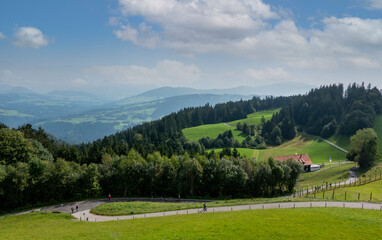 Fototapeta na wymiar Alm in the foothills of the Alps in Vorarlberg, Austria