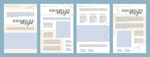 Vector template. Eight pages. Brochure template geometric pattern, smooth lines