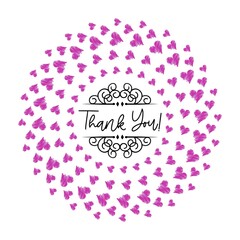 Thank You Card. Hand Written Lettering for Title, Heading, Photo Overlay, Wedding Invitation, Thank You Message