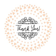 Thank You Card. Hand Written Lettering for Title, Heading, Photo Overlay, Wedding Invitation, Thank You Message