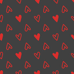 Heart seamless pattern. Vector illustration background for design, Cloth, gift paper, packaging, fabric.