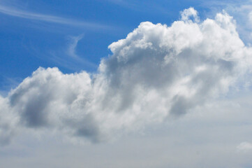 White clouds in a blue sky